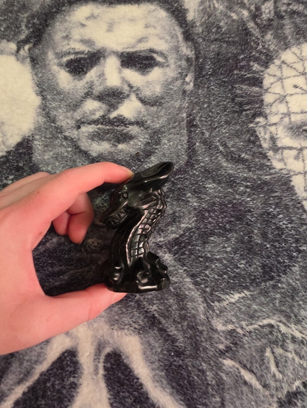 Black Obsidian Dragom Carving Small